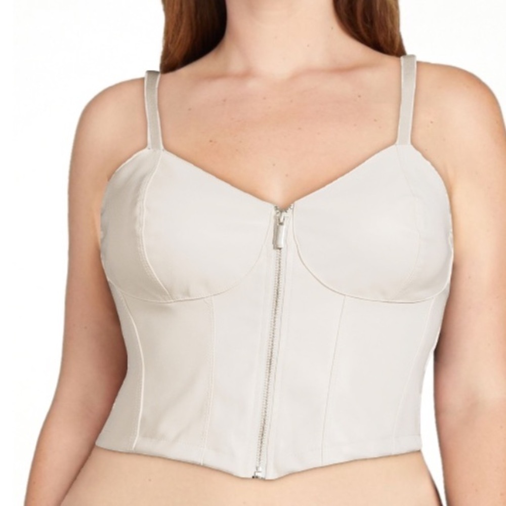 Women's Faux
Leather Zip-Front Top - Picture 1 of 5